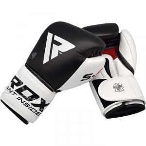 Боксерские перчатки RDX PRO GEL S5 черно-белые