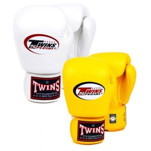 Боксерские перчатки Twins Special BGVL-3 White/Yellow