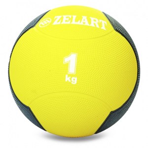 Мяч медицинский медбол Zelart Medicine Ball FI-5121-1 1кг желтый-черный