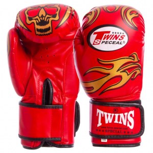 Перчатки боксерські Twins-5435 шкіряні червоні