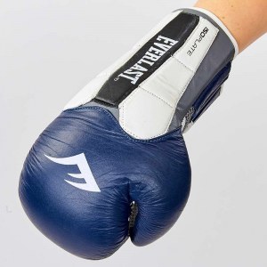 Перчатки для боксу Everlast-6759 шкіряні синьо-білі