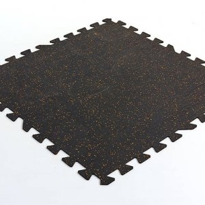 Резиновое покрытие (пазл) для тренажерного зала 100x100x0,6см (черный)