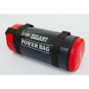 Мешок для кроссфита и фитнеса FI-5050A-20 Power Bag (PVC, нейлон, вес 20 кг, черный-красный)