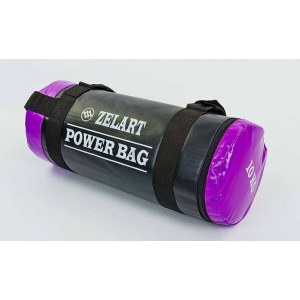 Мешок для кроссфита и фитнеса FI-5050A-10 Power Bag (PVC, нейлон, вес 10 кг, черный-фиолетовый)