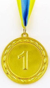 Медаль спортивная с лентой ABILITY d-6,5см C-4841-1 место 1-золото (металл, d-6,5см, 38g)