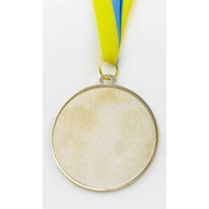 Медаль спортивная с лентой ABILITY d-6,5см C-4841-2 место 2-серебро (металл, d-6,5см, 38g)