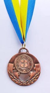 Медаль спортивная с лентой AIM d-5см C-4842-3 место 3-бронза (металл, d-5см, 25g)