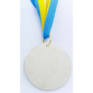 Медаль спортивная с лентой BOWL d-6,5см C-6407-2 место 2-серебро (металл, d-6,5см, 38g)