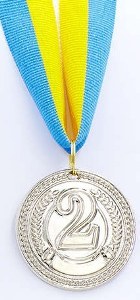 Медаль спортивная с лентой CELEBRITY d-6,5см C-6400-2 место 2-серебро (металл, d-6,5см, 38g)
