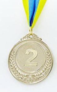 Медаль спортивная с лентой FAME d-6,5см C-3968-2 место 2-серебро (металл, d-6,5см, 35g)