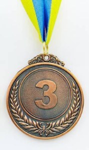 Медаль спортивная с лентой FAME d-6,5см C-3968-3 место 3-бронза (металл, d-6,5см, 35g)
