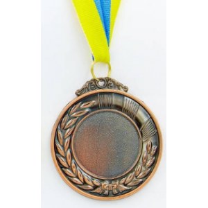 Медаль спортивная с лентой FAME d-6,5см C-3968-3 место 3-бронза (металл, d-6,5см, 35g)
