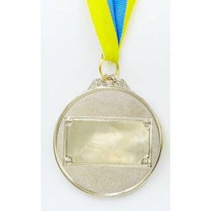 Медаль спортивная с лентой GLORY d-6,5см C-4327-2 место 2-серебро (металл, d-6,5см, 40g)