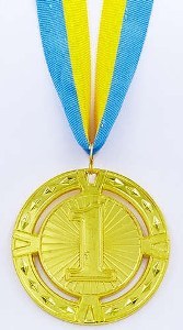Медаль спортивная с лентой RAY d-6,5см C-6401-1 место 1-золото (металл, d-6,5см, 38g)